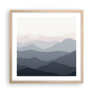 Póster en marco roble claro - Cordilleras a la vista - 50x50 cm