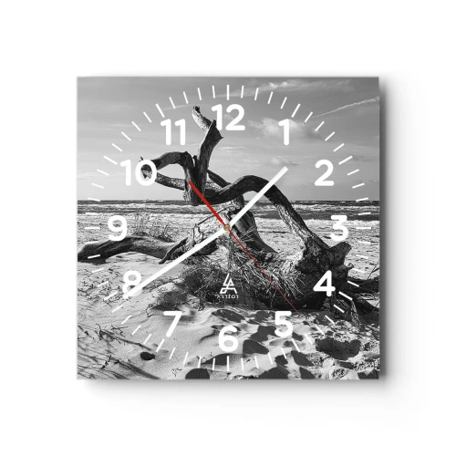 Reloj de pared - Reloj de vidrio - Escultura marina - 40x40 cm