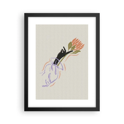 Póster en marco negro - Un toque fraternal - 30x40 cm