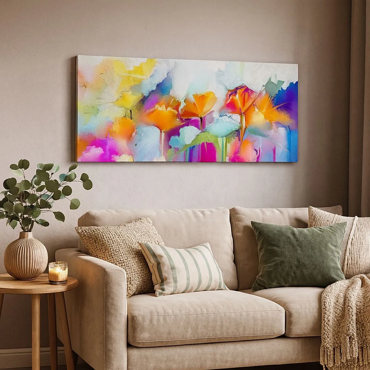Cuadro sobre lienzo - Impresión de Imagen - Un arco iris ha florecido - 100x40 cm