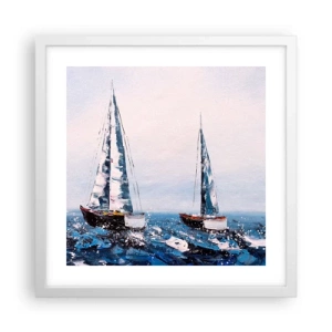 Póster en marco blanco - Hermandad del viento - 40x40 cm