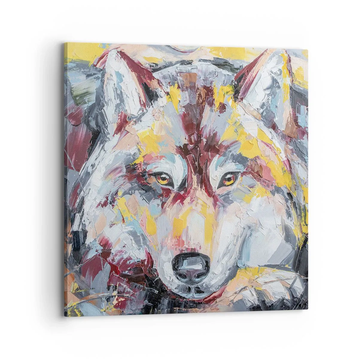 Cuadro sobre lienzo - Impresión de Imagen - Pinceladas de lobo - 70x70 cm