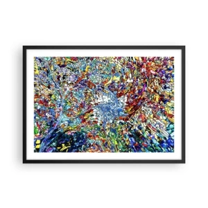 Póster en marco negro - Un patrón abstracto colorido inspirado en la naturaleza. - 70x50cm - Vidriera - Decoración de pared moderna para salón y dormitorio ARTTOR