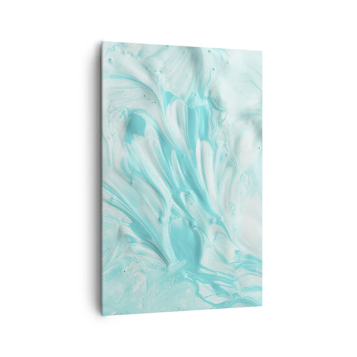 Cuadro sobre lienzo - Impresión de Imagen - Un motivo abstracto en tonos pastel de azul y blanco. - 80x120cm - Juntos para siempre - Decoración de pared moderna para salón y dormitorio ARTTOR