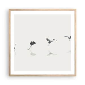 Póster en marco roble claro - Cuatro sencillos pasos para despegar - 60x60 cm
