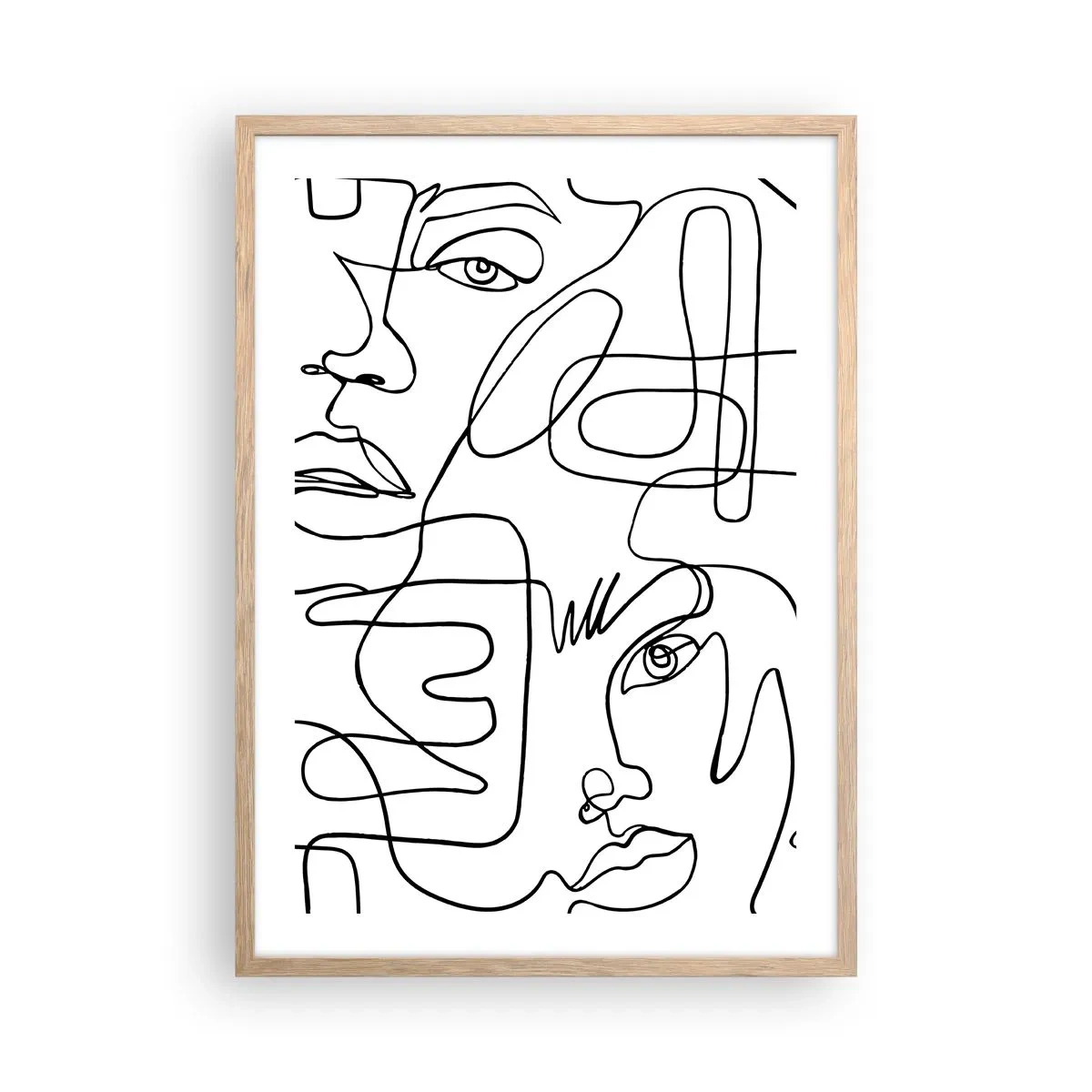 Póster en marco roble claro - Entre emociones enredadas - 50x70 cm