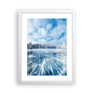 Póster en marco blanco - Vista deslumbrante y cristalina - 30x40 cm