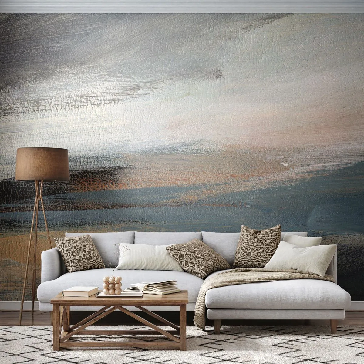 Fotomural Standard Eco - Abstracción: paisaje nórdico - Pedazo, Abstracción, Minimalismo - 350x256 cm