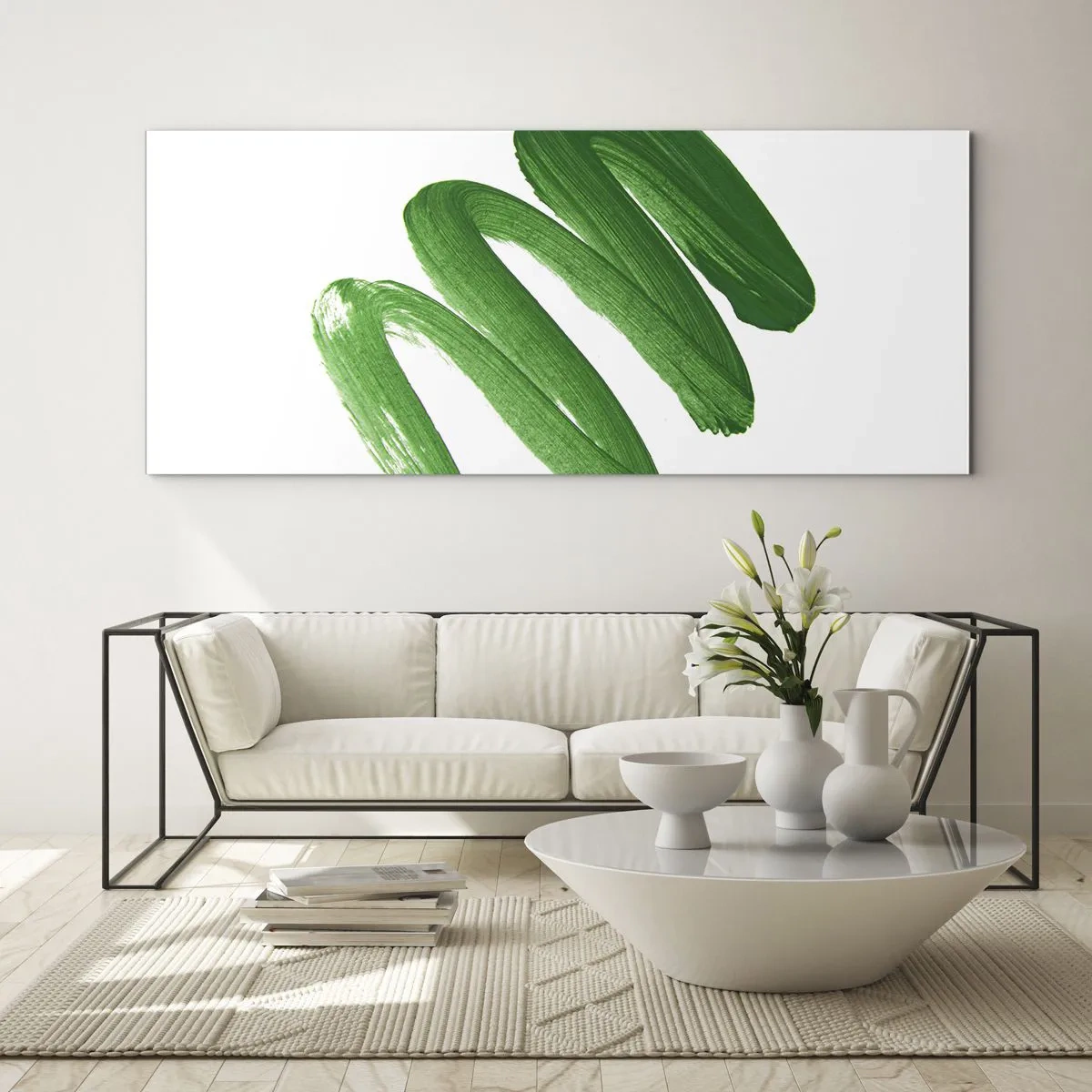 Cuadro sobre vidrio - Impresiones sobre Vidrio - Una broma verde - 100x40 cm
