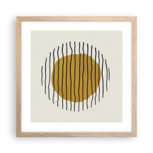 Póster en marco roble claro - Abstracción cálida - 40x40 cm