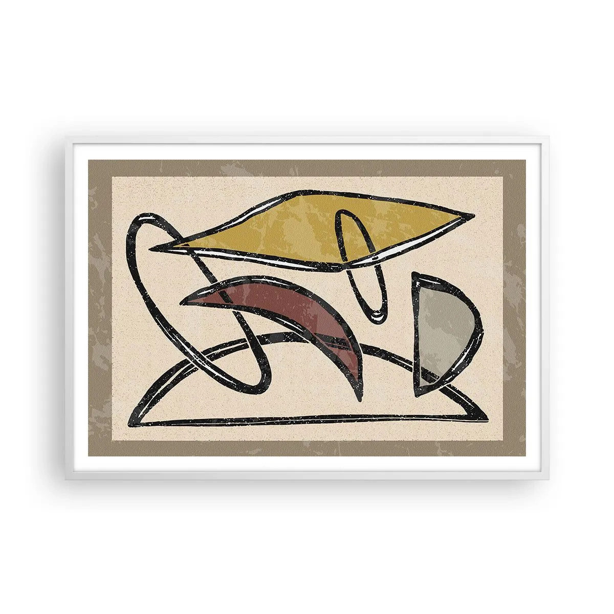 Póster en marco blanco - Verticales y niveles - 100x70 cm