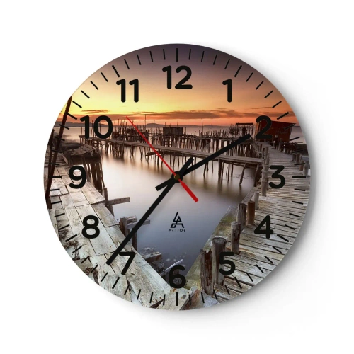 Reloj de pared - Reloj de vidrio - Auténtico, sublime - 40x40 cm