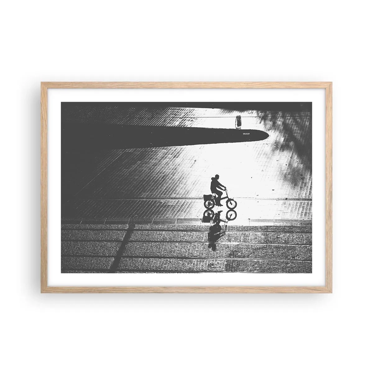 Póster en marco roble claro - Adelante, a través de la ciudad - 70x50 cm