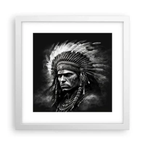 Póster en marco blanco - Líder y guerrero - 30x30 cm