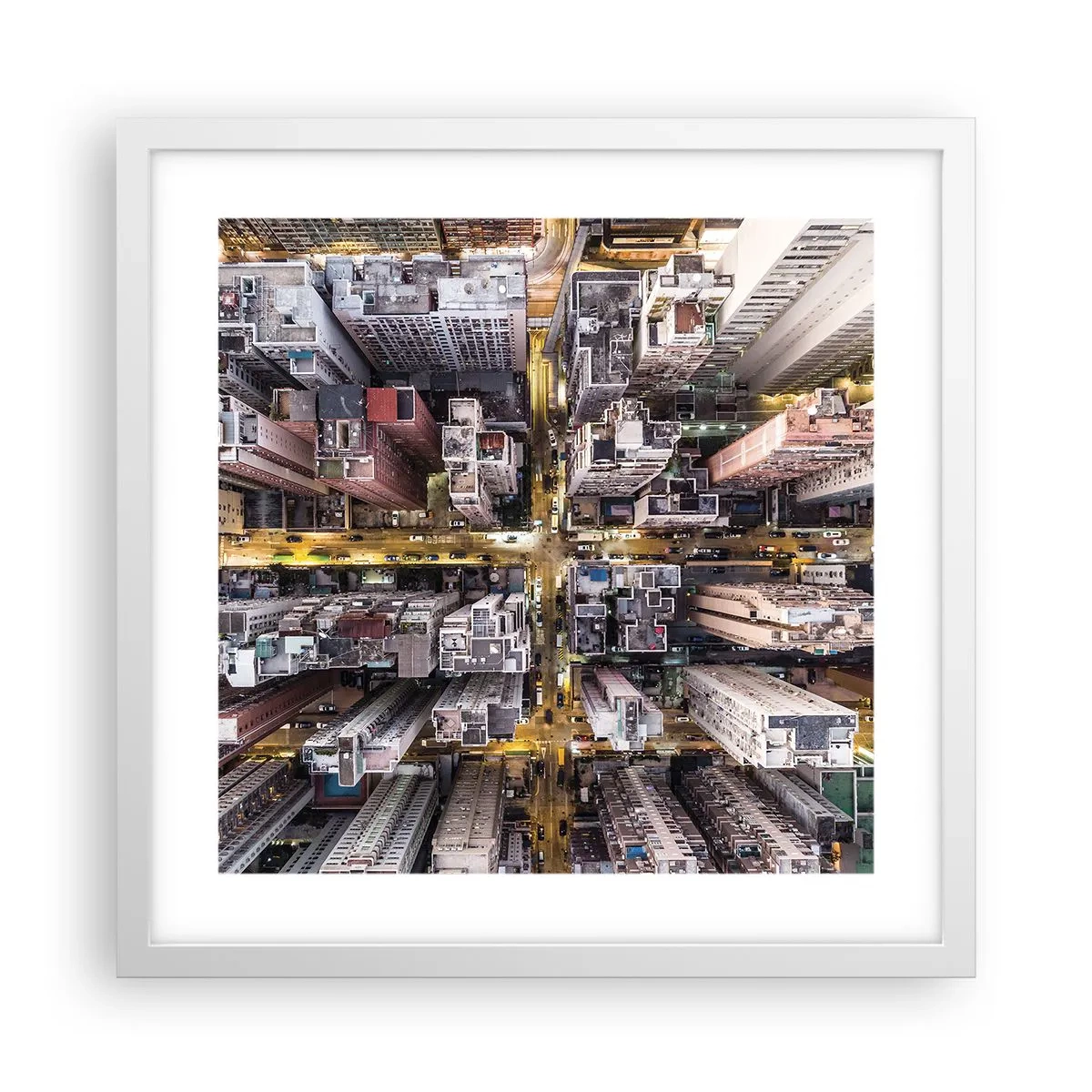 Póster en marco blanco - Saludos desde Hong Kong - 40x40 cm