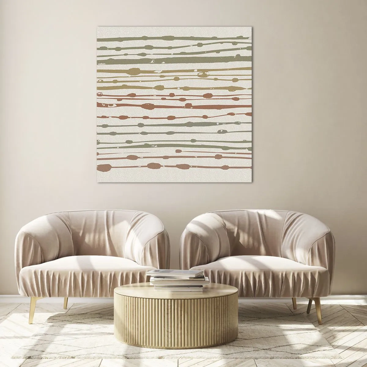 Cuadro sobre vidrio - Impresiones sobre Vidrio - Composición de notas musicales - 60x60 cm