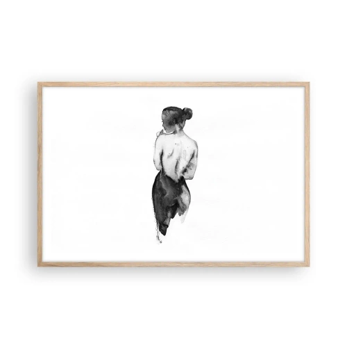 Póster en marco roble claro - Sin ella el mundo deja de tener sentido - 91x61 cm