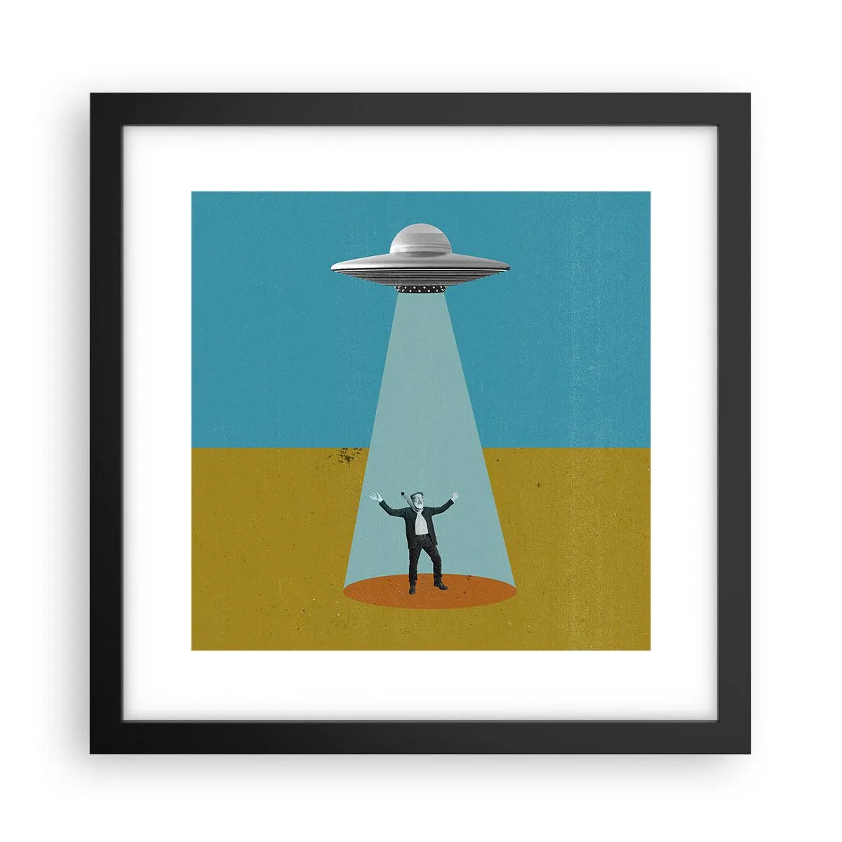 Póster en marco negro - Un encuentro cercano - 30x30 cm