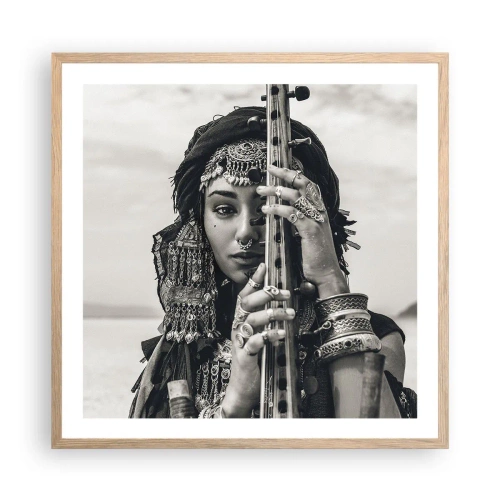 Póster en marco roble claro - La música propia de Oriente - 60x60 cm