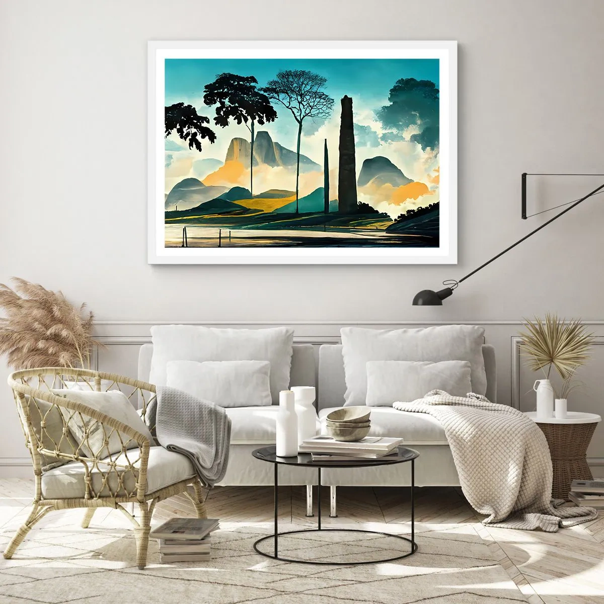 Póster en marco blanco - Cada vez a más altitud - 100x70 cm