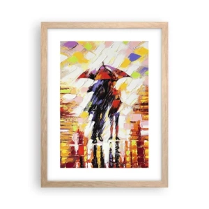 Póster en marco roble claro - Juntos a través de la noche y la lluvia - 30x40 cm