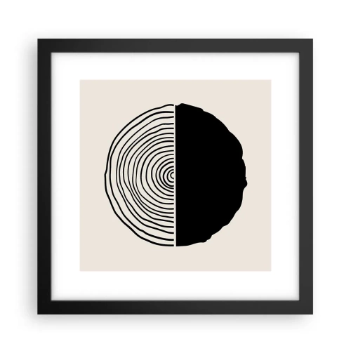 Póster en marco negro - Mitad y mitad - 30x30 cm