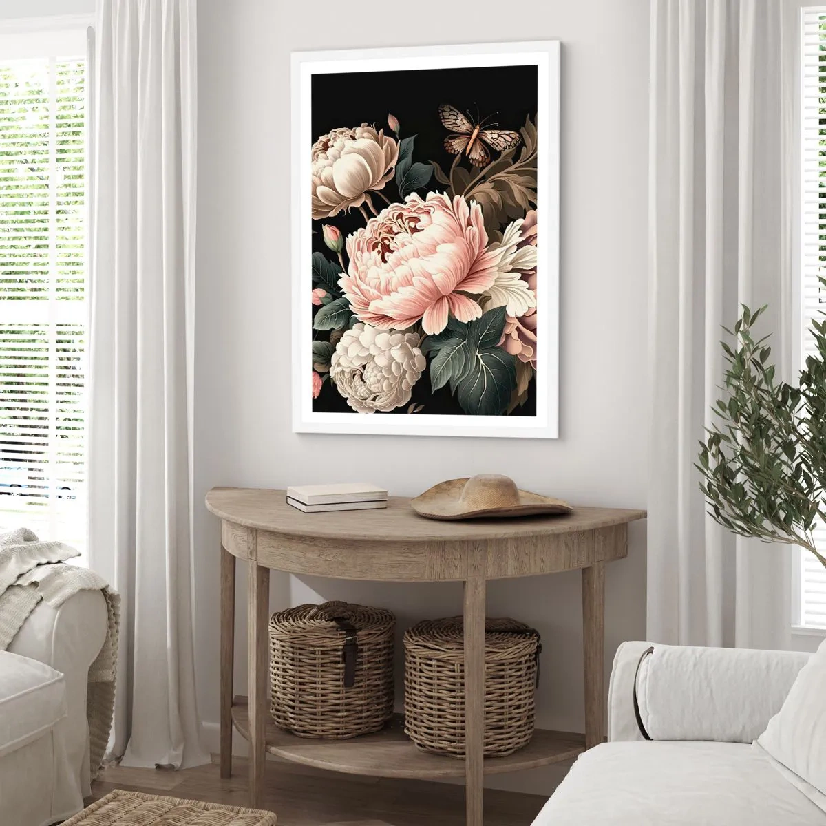 Póster en marco blanco - En estilo barroco - 70x100 cm