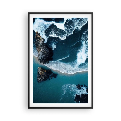 Póster en marco negro - Rodeadas por las olas - 61x91 cm