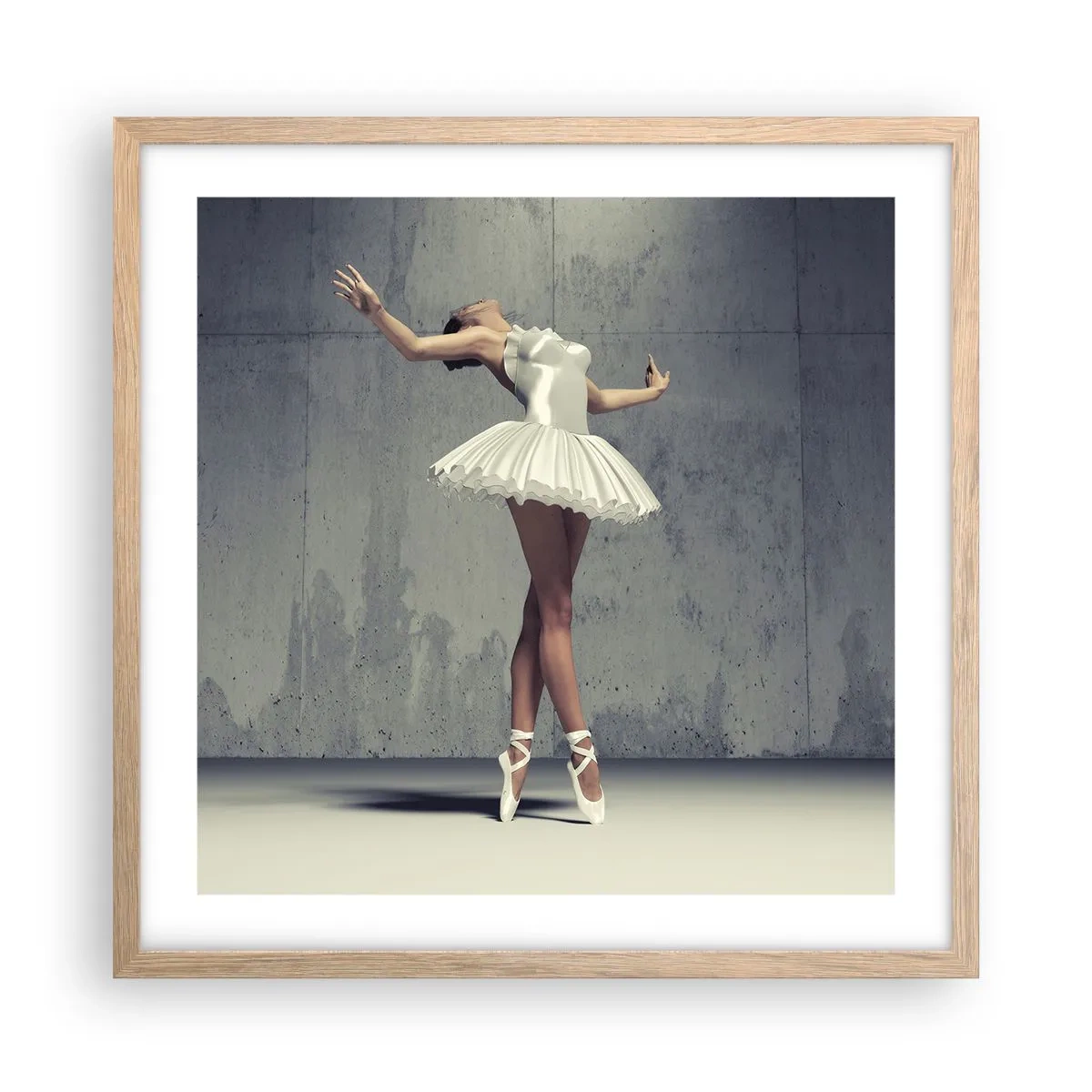 Póster en marco roble claro - Ligero como un pájaro - 50x50 cm