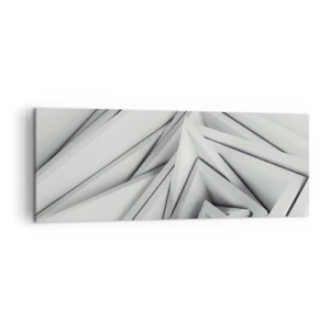 Cuadro sobre lienzo - Impresión de Imagen - Una composición abstracta de formas geométricas en tonos de gris. - 140x50cm - Ángulos afilados - Decoración de pared moderna para salón y dormitorio ARTTOR