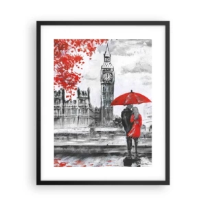Póster en marco negro - Londres enamora - 40x50 cm