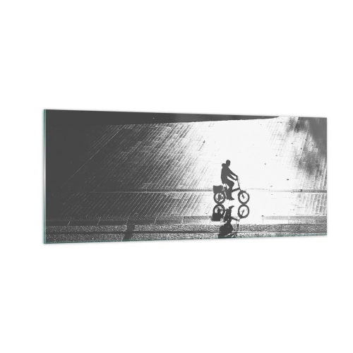 Cuadro sobre vidrio - Impresiones sobre Vidrio - Adelante, a través de la ciudad - 100x40 cm