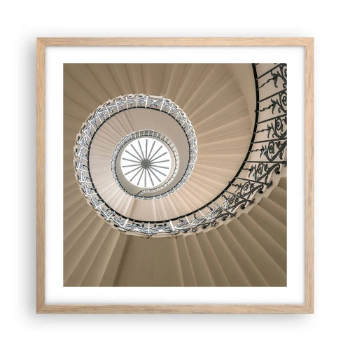 Póster en marco roble claro - En el interior de una concha - 50x50 cm