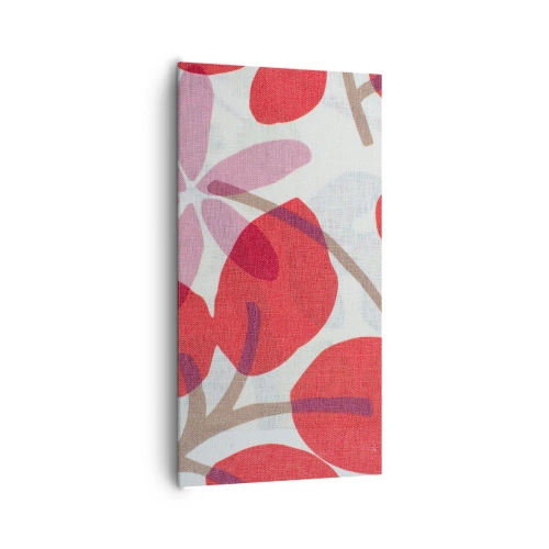 Cuadro sobre lienzo - Impresión de Imagen - Composición floral en rosa - 65x120 cm