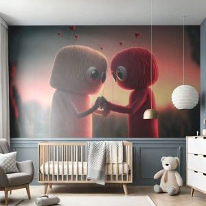 Fotomural Autadhesivo Deluxe Sticker - Todo el mundo puede amar - Lana, Para niños, Amar - 100x70 cm