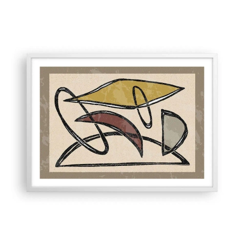 Póster en marco blanco - Verticales y niveles - 70x50 cm