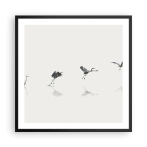 Póster en marco negro - Cuatro sencillos pasos para despegar - 60x60 cm