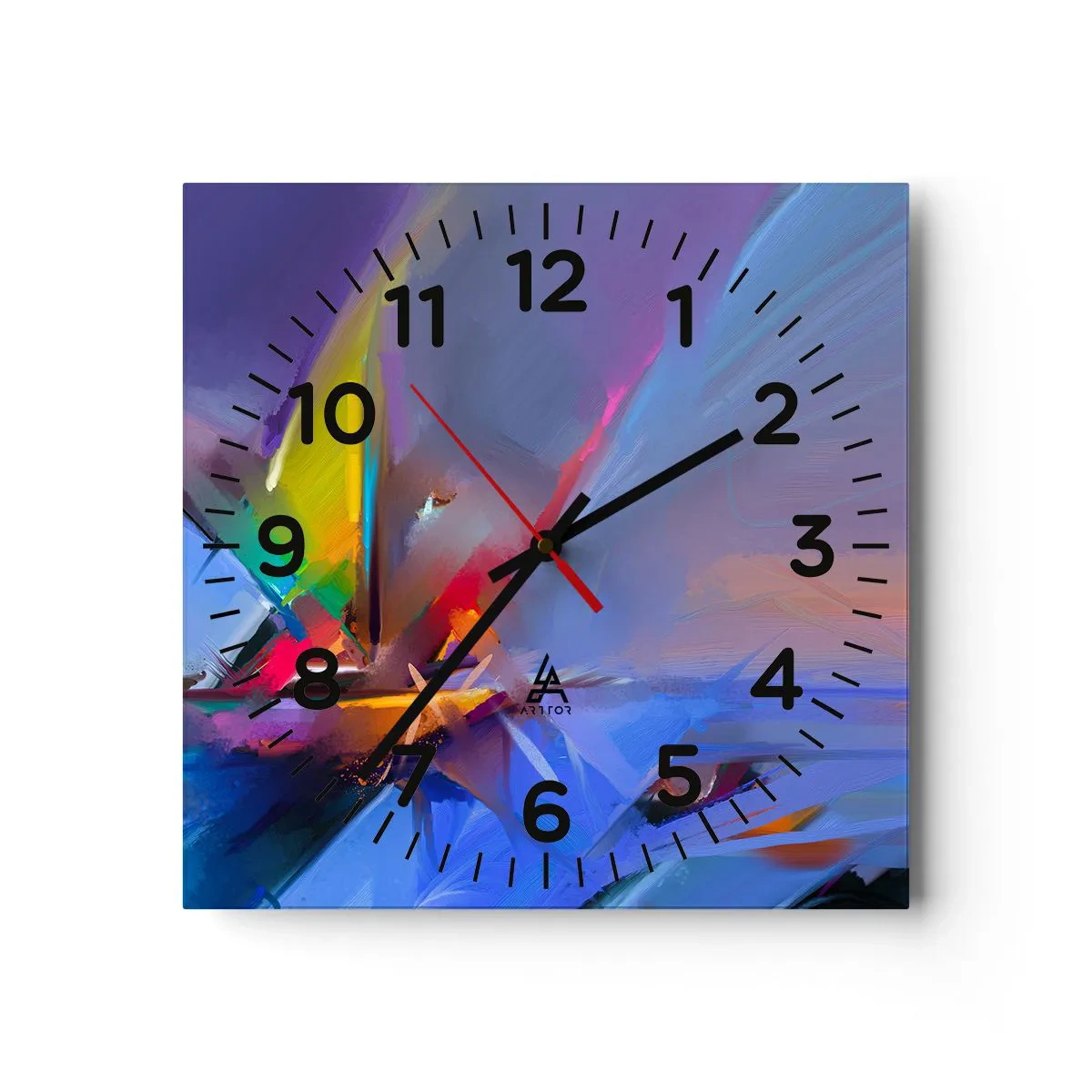 Reloj de pared - Reloj de vidrio - Como un pájaro - 30x30 cm