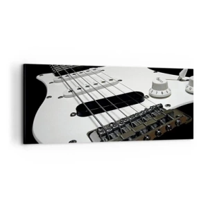 Cuadro sobre lienzo - Impresión de Imagen - Oculto en blanco está el sonido - 100x40 cm