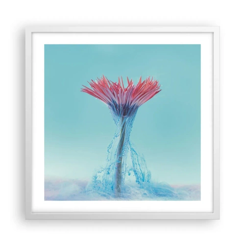 Póster en marco blanco - En un abrazo vigorizante - 50x50 cm