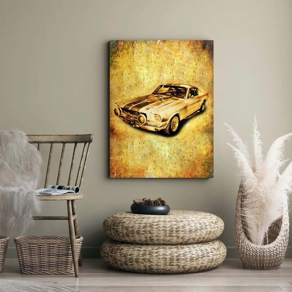 Cuadro sobre lienzo - Impresión de Imagen - Los locos años 70. - 45x80 cm