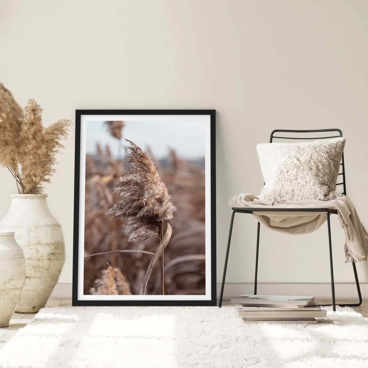 Póster en marco negro - Es hora de volar con el viento - 70x100 cm