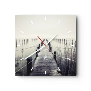 Reloj de pared - Reloj de vidrio - Sumergirse en la paz - 40x40 cm