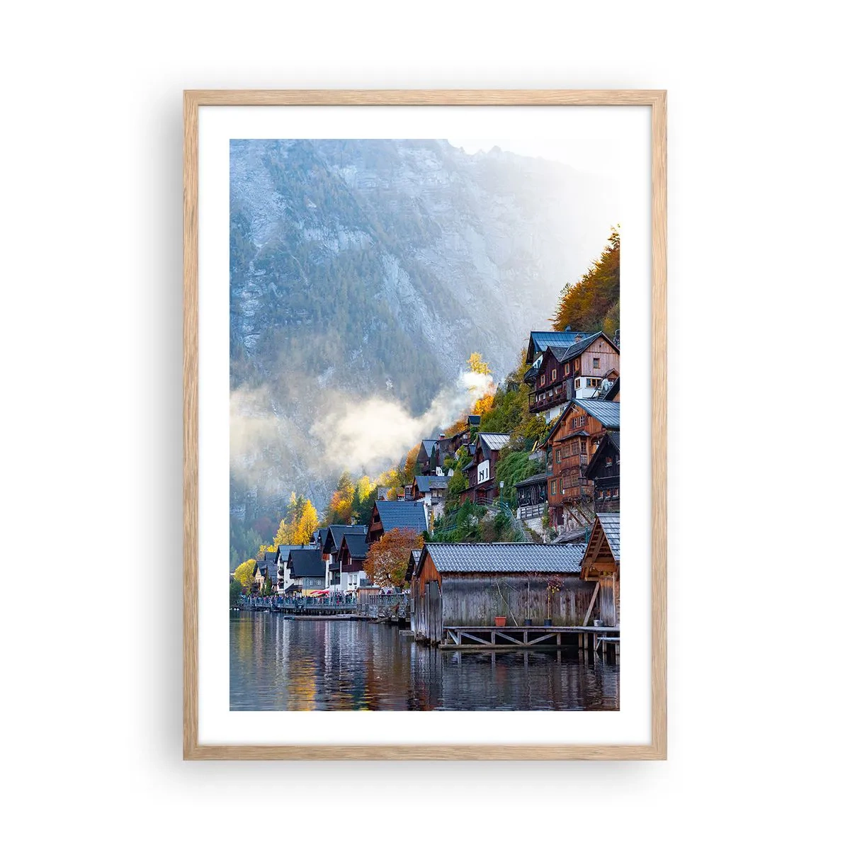 Póster en marco roble claro - Ambiente alpino - 50x70 cm