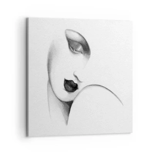 Cuadro sobre lienzo - Impresión de Imagen - Pensativa - 60x60 cm