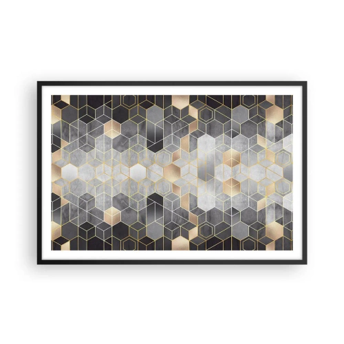 Póster en marco negro - Composición de diamantes - 91x61 cm