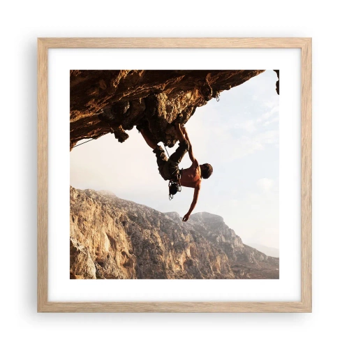 Póster en marco roble claro - Un mundo en la roca - 40x40 cm