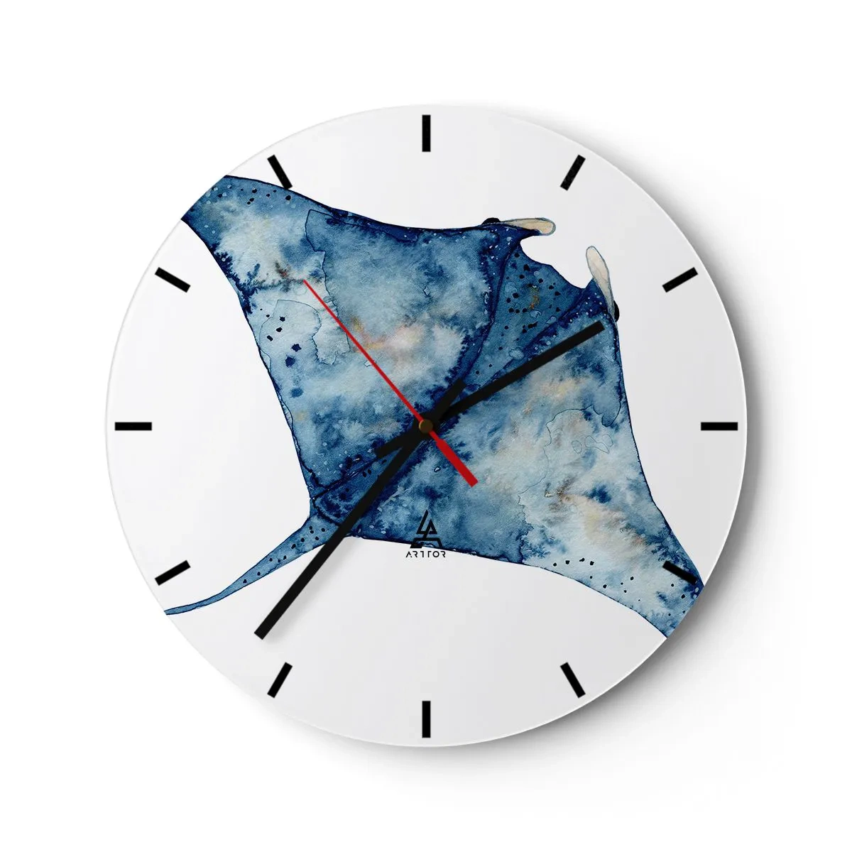 Reloj de pared - Reloj de vidrio - La vida en azul - 40x40 cm