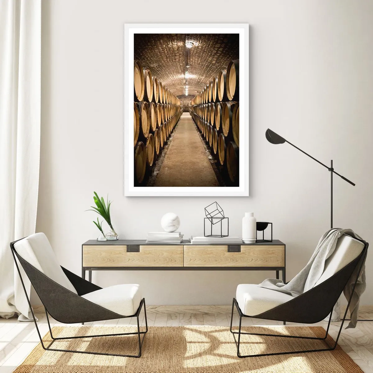 Póster en marco blanco - En una bóveda de ladrillo - 40x50 cm