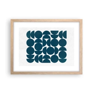 Póster en marco roble claro - Círculos y semicírculos - 40x30 cm